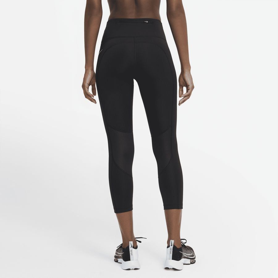 Nike Fast Women's Mid-Rise Crop Run BLACK/REFLECTIVE SILV