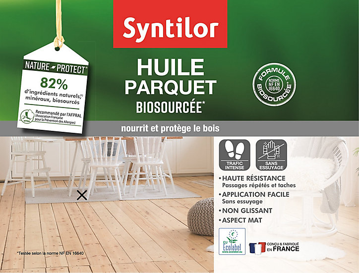 Huile Parquet Syntilor biosourcée Nature Protect naturel 1L