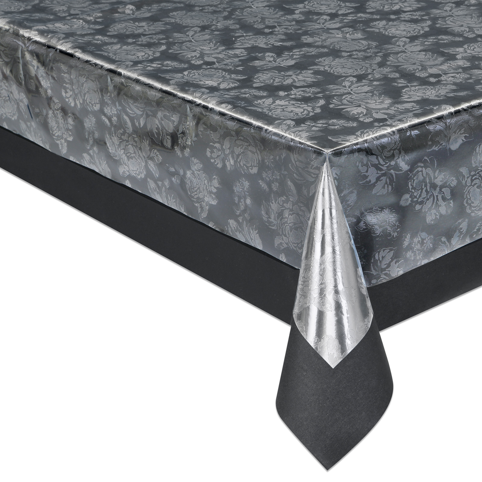 Tischfolie - silber-transparent - geprägt - PVC - Meterware