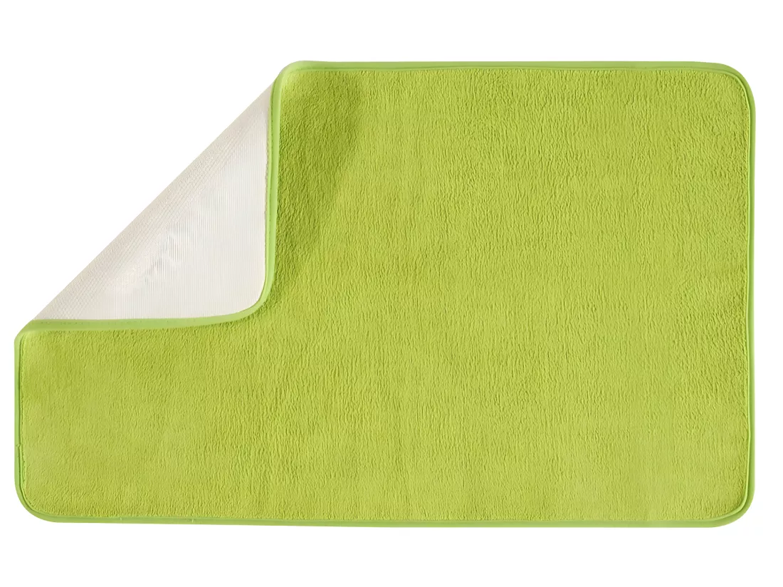 Tapis de bain uni en polyester anis 50x80cm