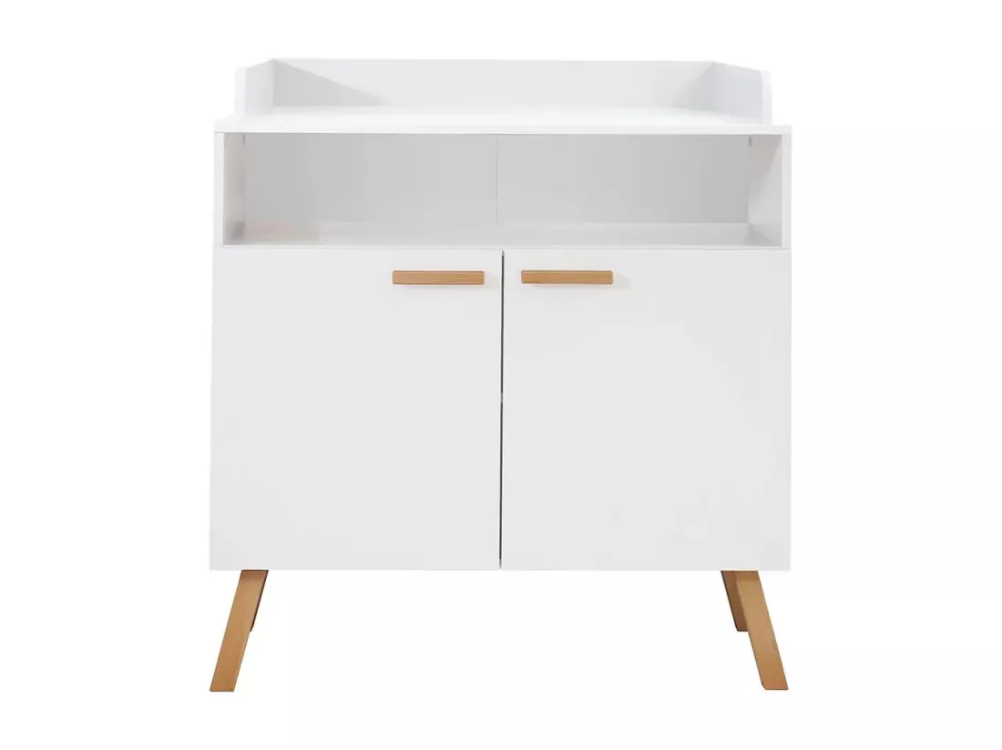 Commode à langer 2 portes mélaminé blanc Mathys