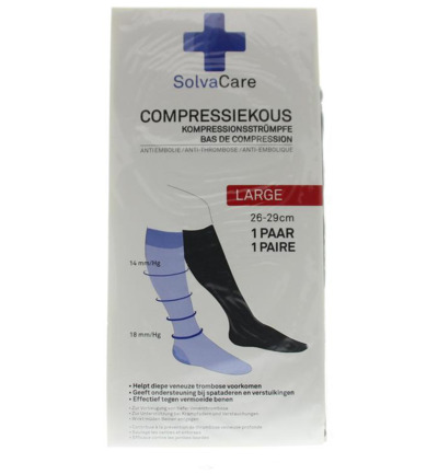 SolvaCare Compressiekous zwart L 26 – 29 cm (1 paar)