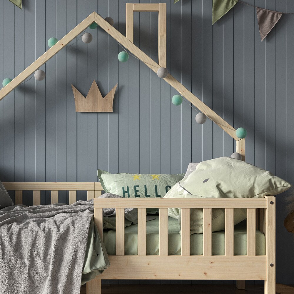 VitaliSpa Hausbett Kinderbett Spielbett Noemi 80x160cm natur Rausfallschutz
