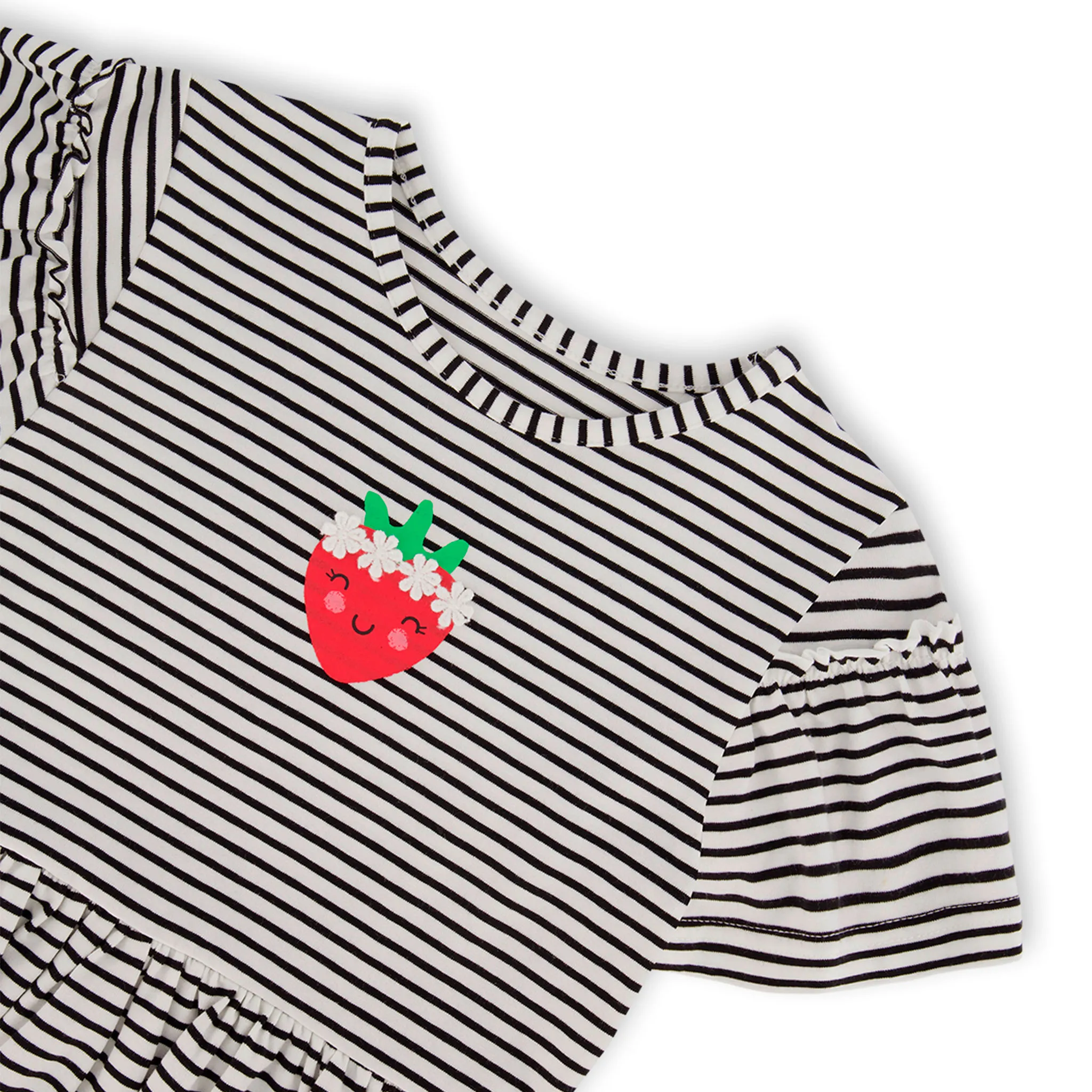 Deux par Deux Robe Rayée Fraise 7-10ans