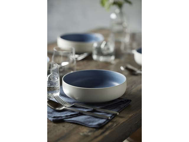 Studio Round Pastaskål Matte white/Matte river