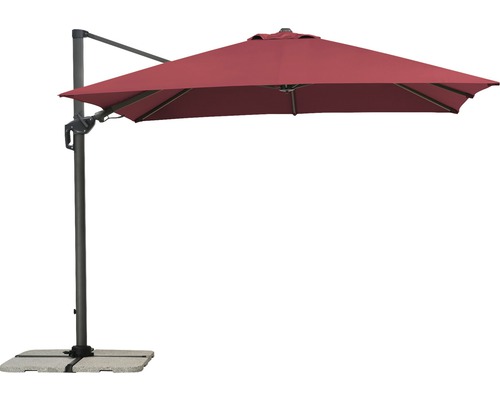 Zwevende parasol Schneider Rhodes Twist 300 x 300 x 264 cm polyester 200 g/m² bordeaux