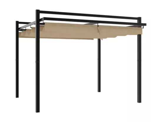Tonnelle de jardin avec toit rétractable taupe 3x3 m aluminium