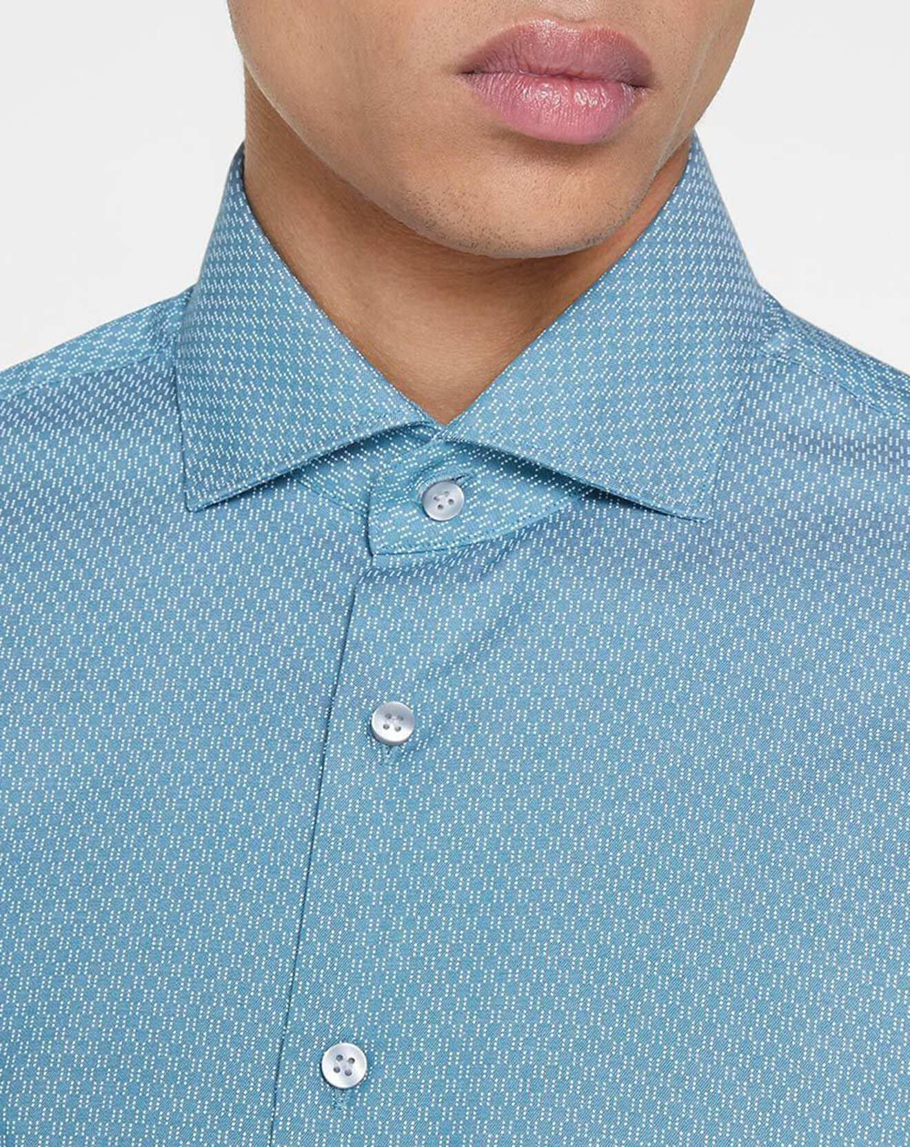 Calvin Klein Chemise slim Géometric vert/bleu