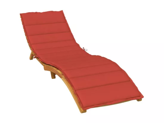 Coussin de chaise longue rouge mélangé 200x50x4 cm tissu