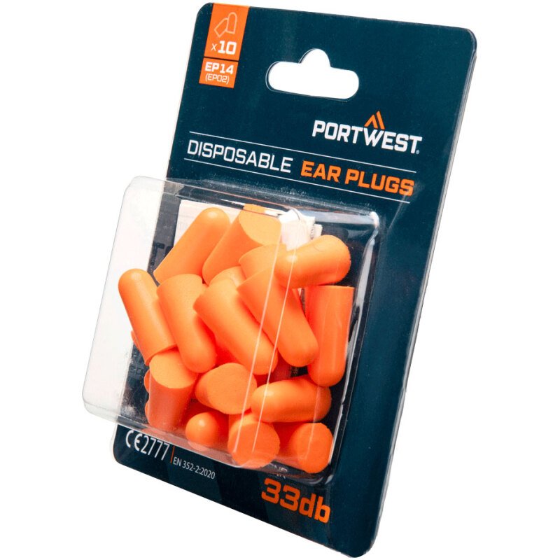 Portwest EP14 Bouchons d'oreille en mousse PU (10 paires) Orange