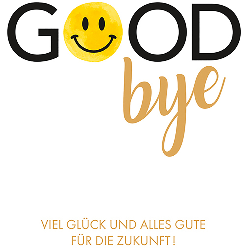ABC Abschiedskarte, 12.5 x 17.6 cm, Smiley