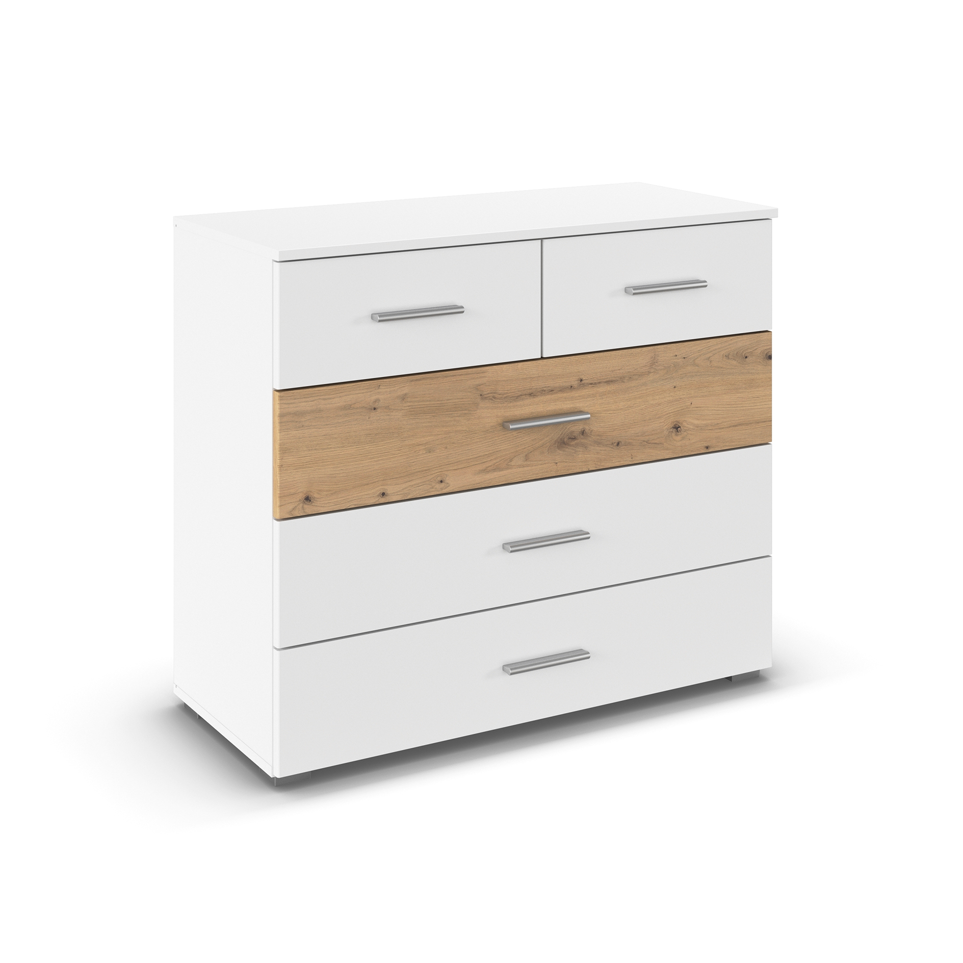 Kommode - weiß - Artisan Eiche - 93 cm breit