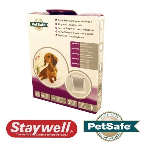 Extensor de porta Staywell para portas pequenas, para cães e gatos. Adequado para portas com espessura máxima de 50 mm.