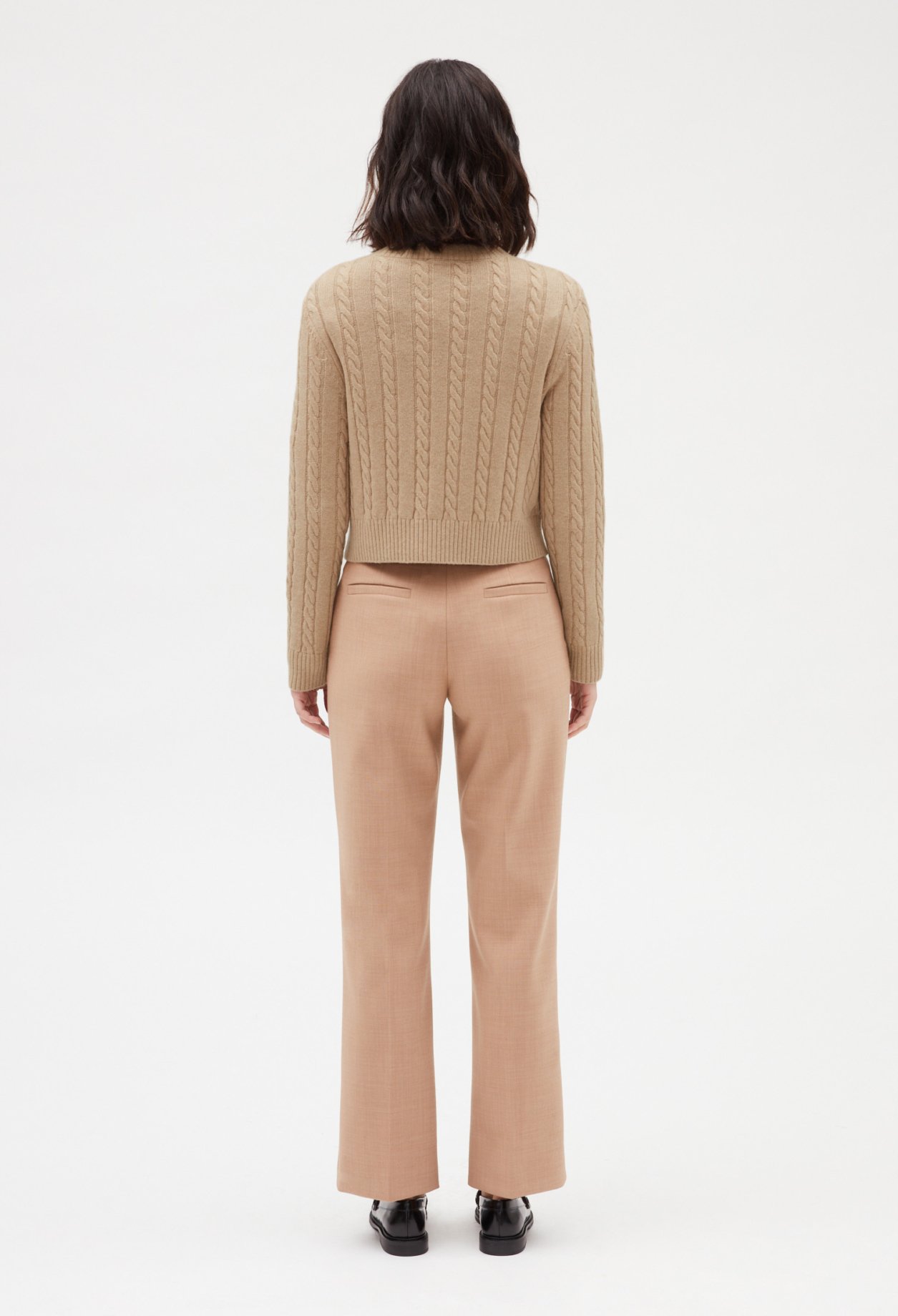 Pull court maille torsadee