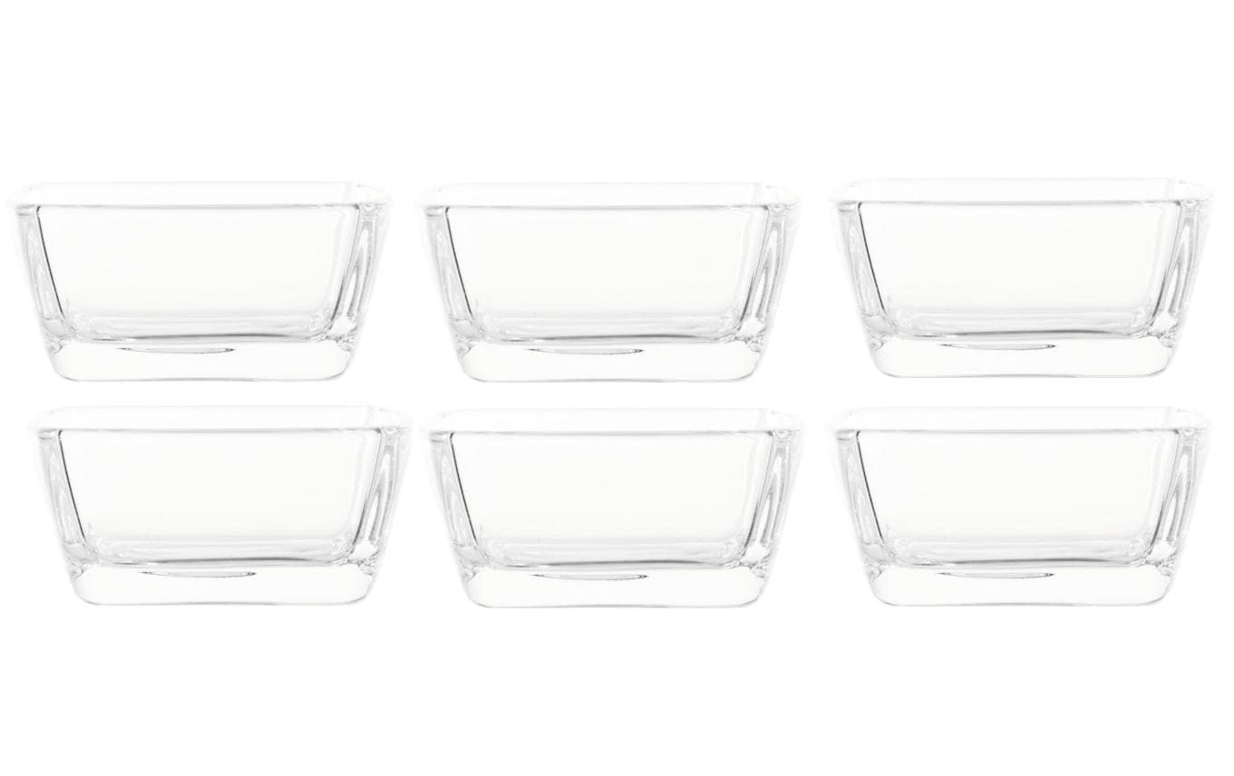 Schale Carre 7 x 7 cm, 6 Stück, TransparentGlasschalen für Desserts, Snacks & Dips