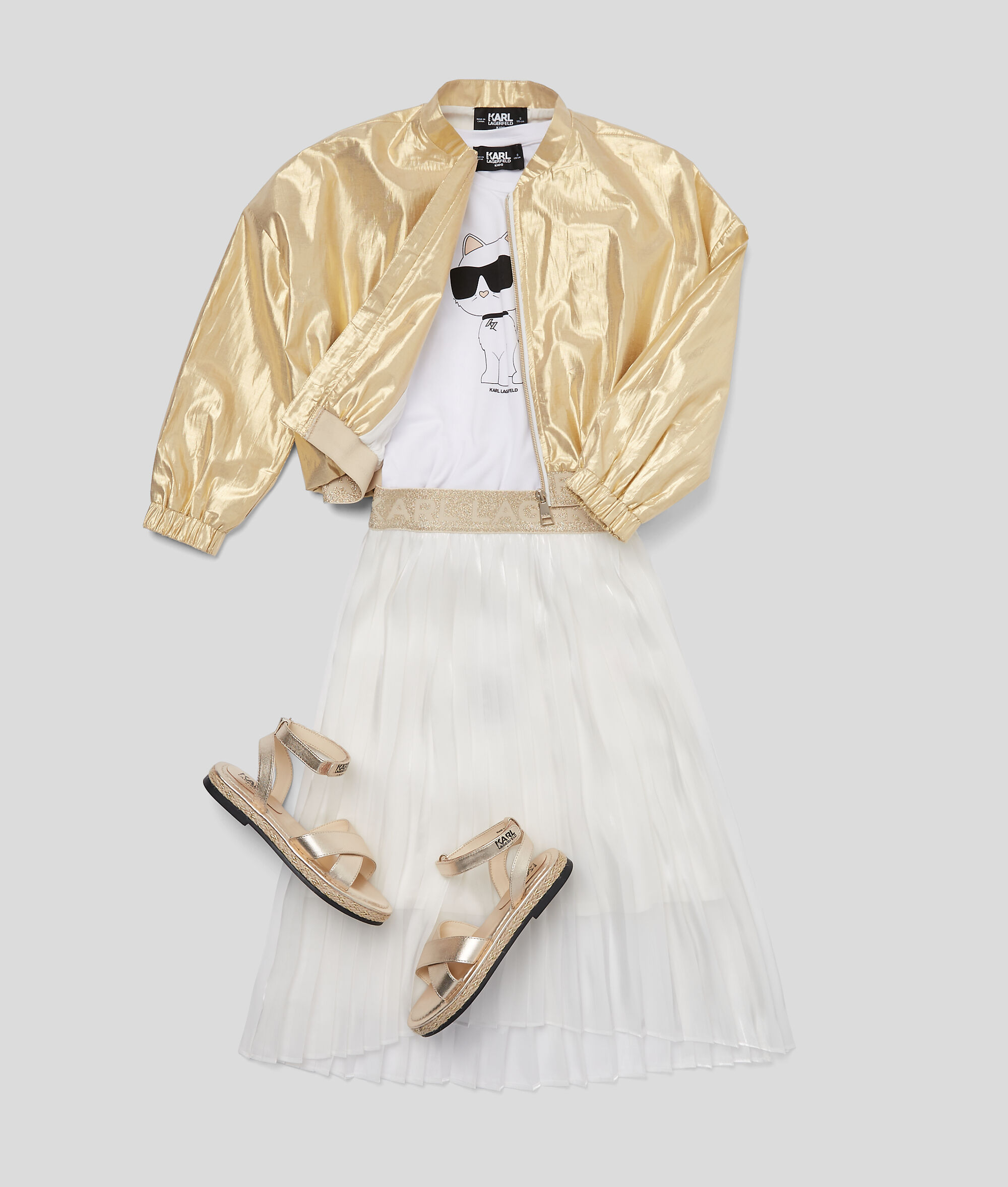 Blouson aviateur doré pour fille
