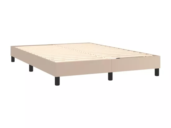 Sommier tapissier matelas LED Cappuccino 140x190 cm Similicuir