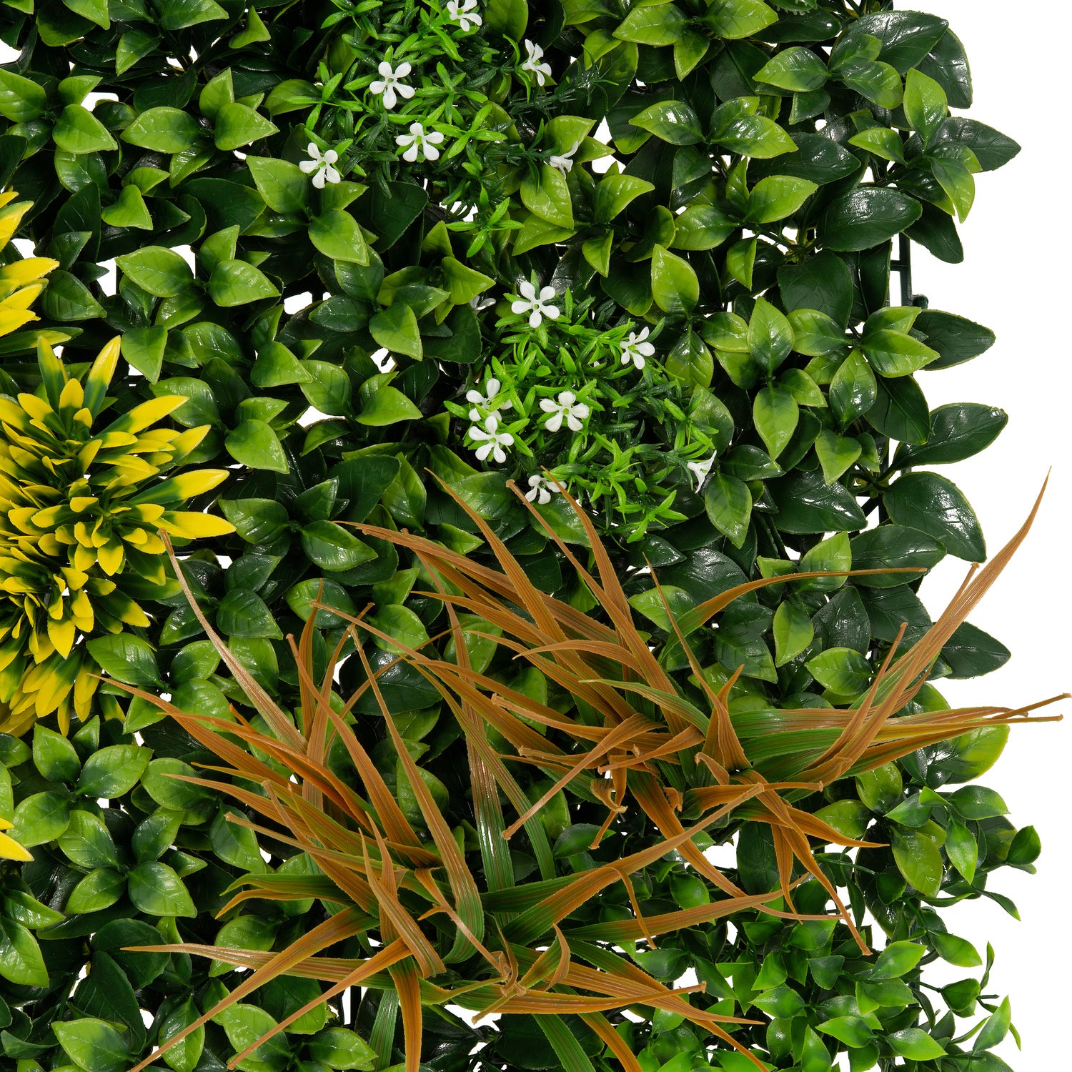 Tuin wanddecoratie kunst beplanting Carmen groen / geel 100 x 100 x 9 cm