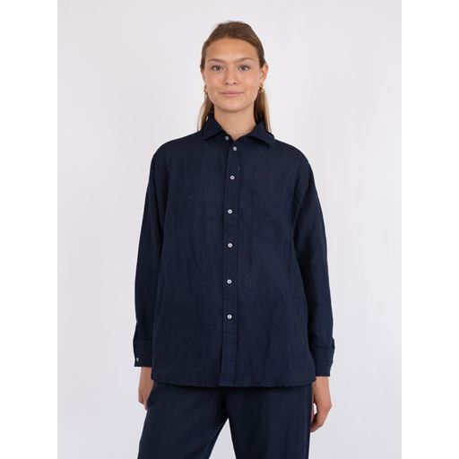 Neo Noir Dalma Linen Skjorte, Navy, 36