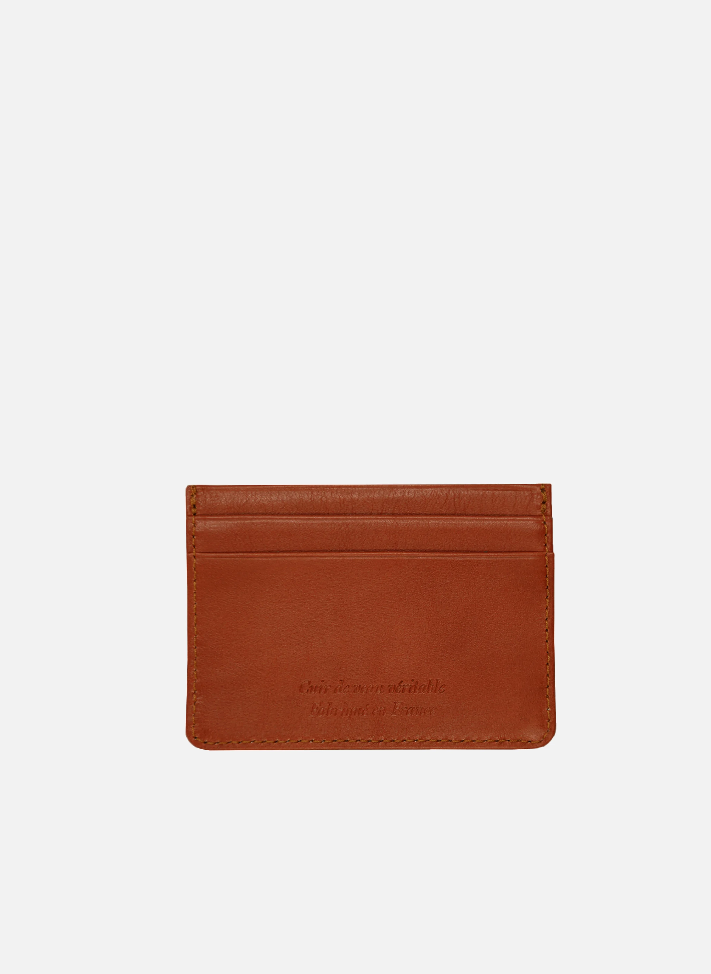 Porte-cartes cuir lisse | Orange