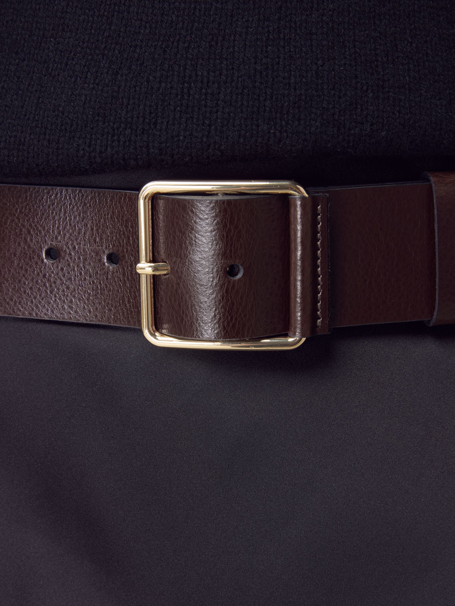 Bessenrood - N. Premium brede leren riem, Made in Italy