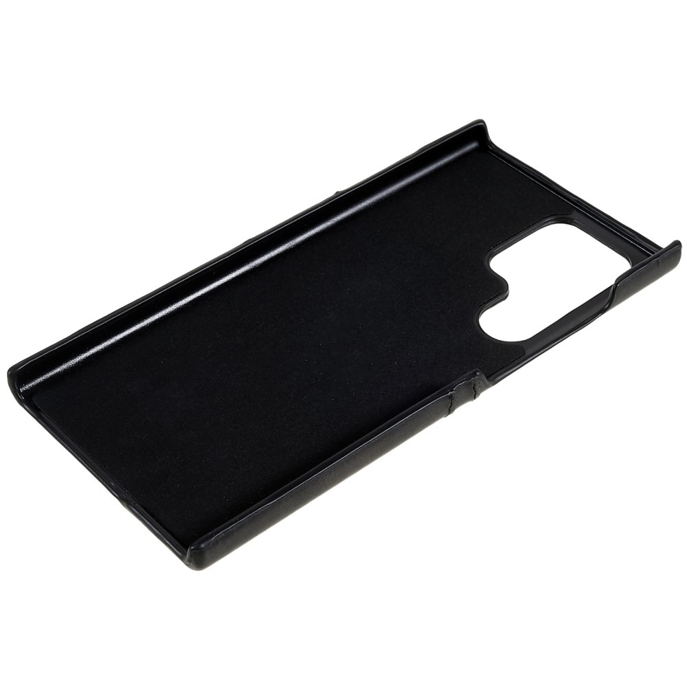 Samsung Galaxy S24 Ultra Leder Hülle Snap Case   Kartenfach - Schwarz