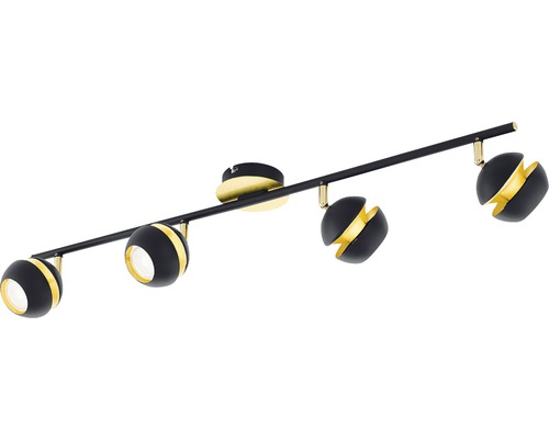 LED plafondspot 4x3,3W 4x240 lm 3000 KL 76 cm zwart/goud
