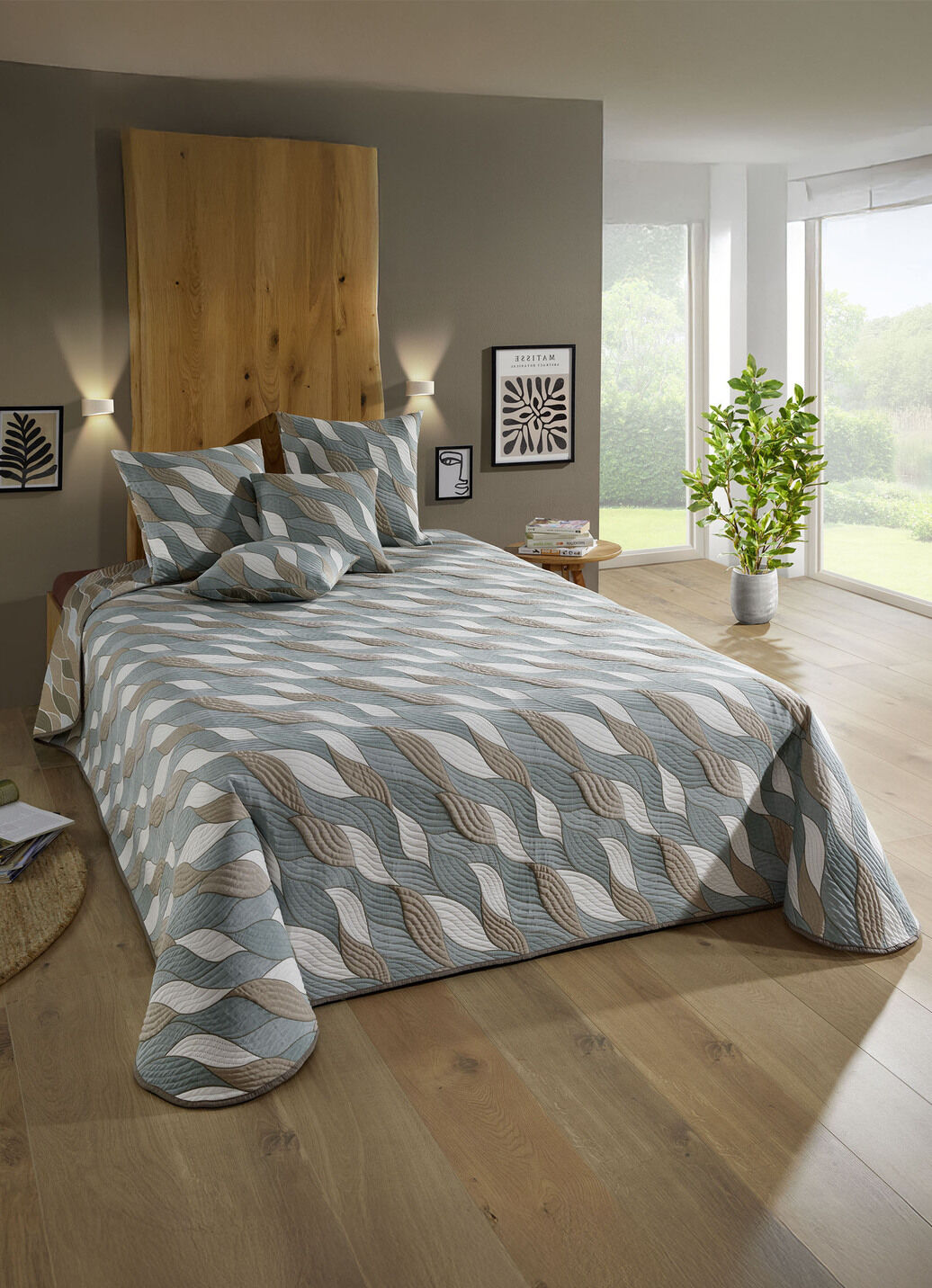 Tagesdecke und Kissenbezüge in Jacquard-Qualität