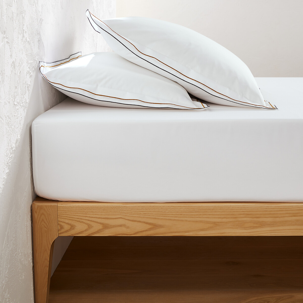 LA REDOUTE INTERIEURS<br>Lençol de algodão egípcio com elástico, dobrável, 30 cm, Camila