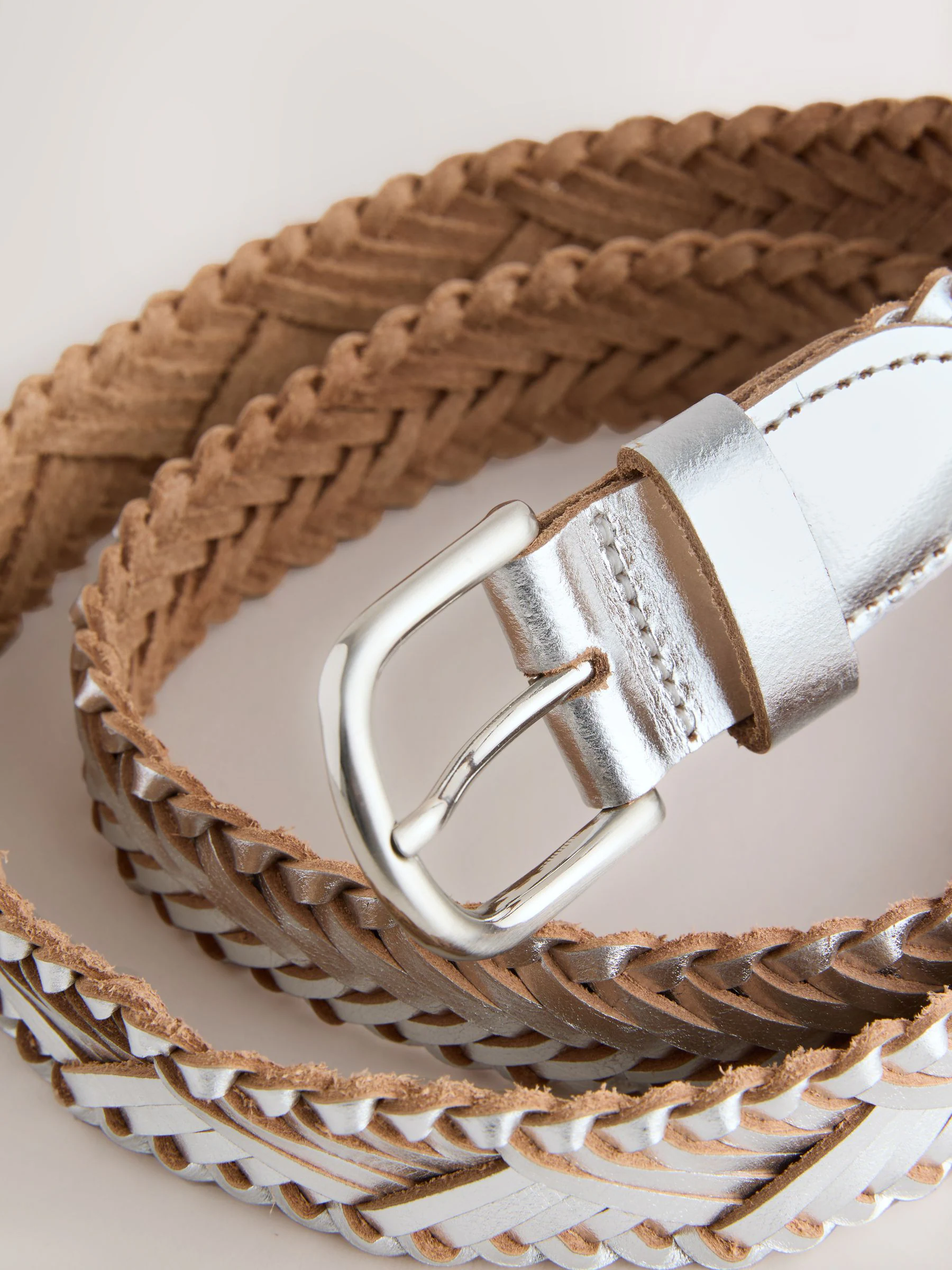Zilver - Hand Plaited Leather Belt
