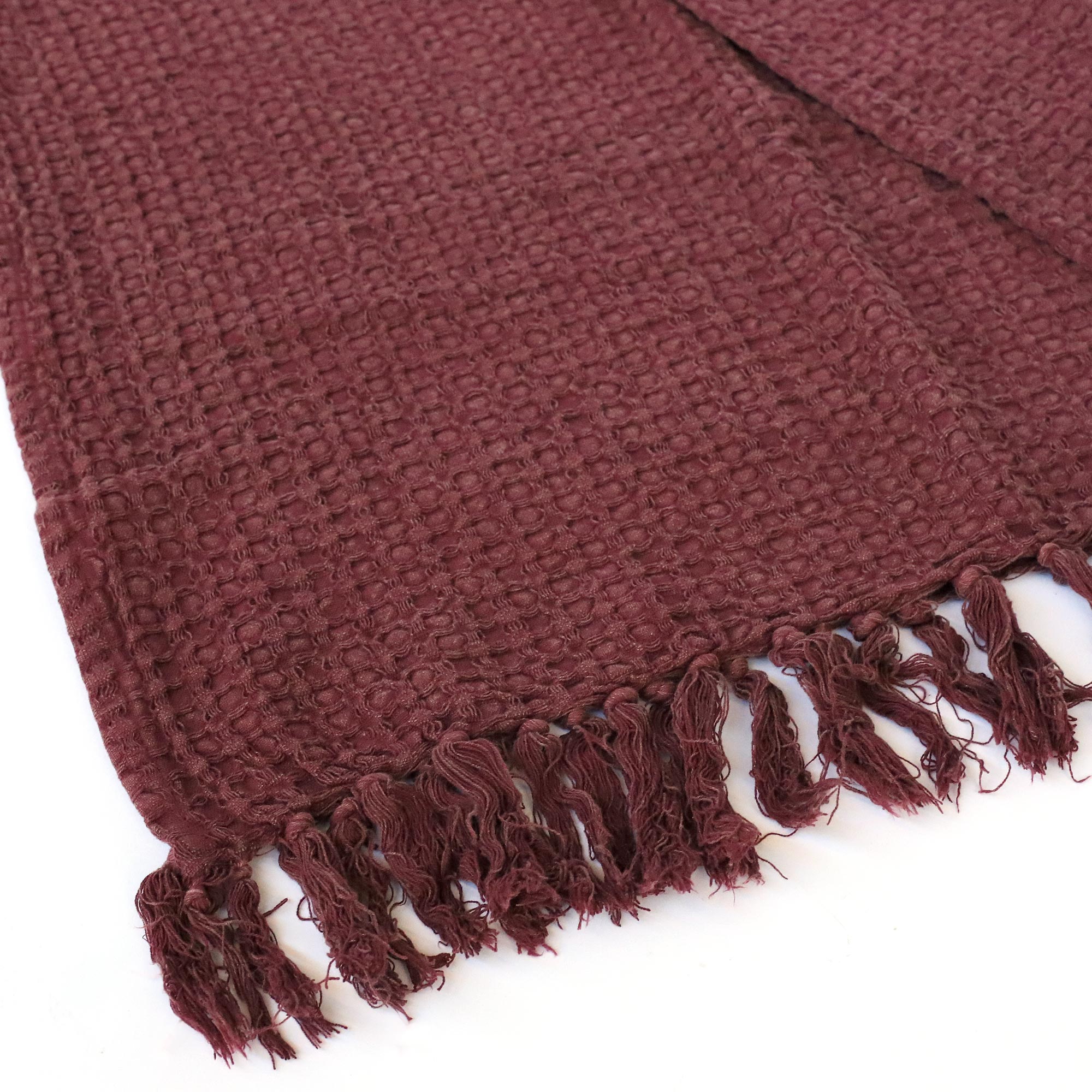 Throw 'Helia' bordeaux, B 170 cm, L 130 cm von fischer's lagerhaus