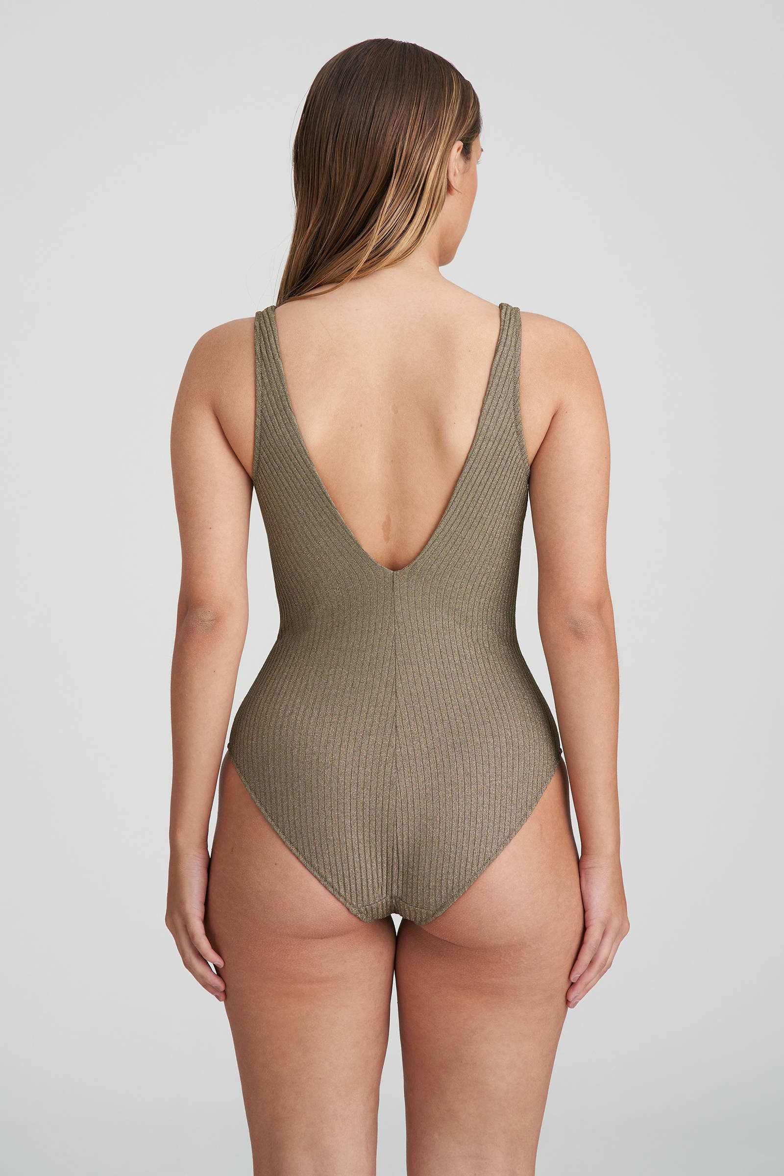 Marie Jo badpak Tinjis met lurex kaki