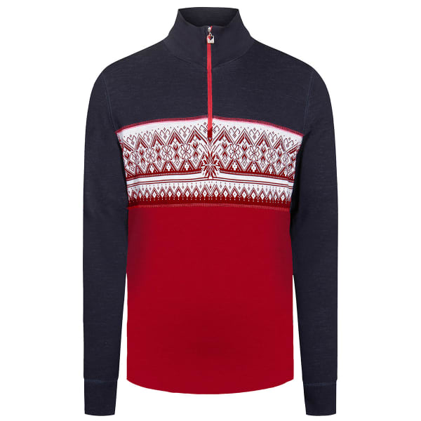 Pull DALE OF NORWAY MORITZ M BASIC SWEATER RASPBERRY NAVY OFFWHITE