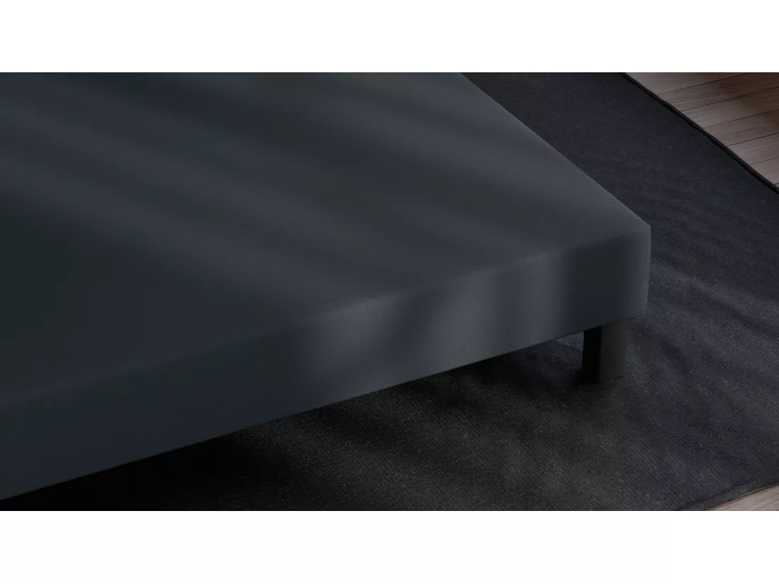 Sommier Tapissier 140x190 Bois de Pin Renforcé - Hêtre Massif - Anthracite - Solides de Qualité Primo - Confortable et Résistant - Douce Lune