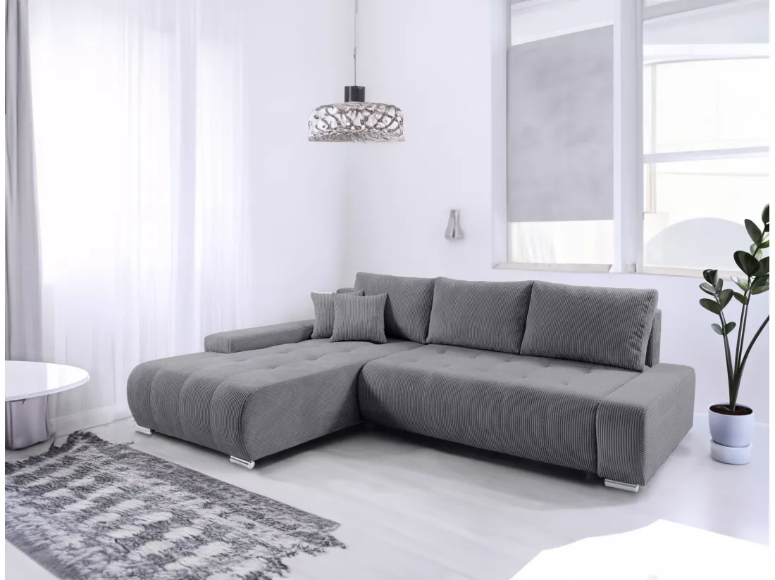CANAPÉ D'ANGLE avec coffre de rangement Tragel L, gris foncé