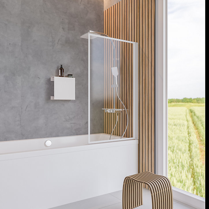 Pare baignoire pivotant blanc 140 x 80cm Schulte
