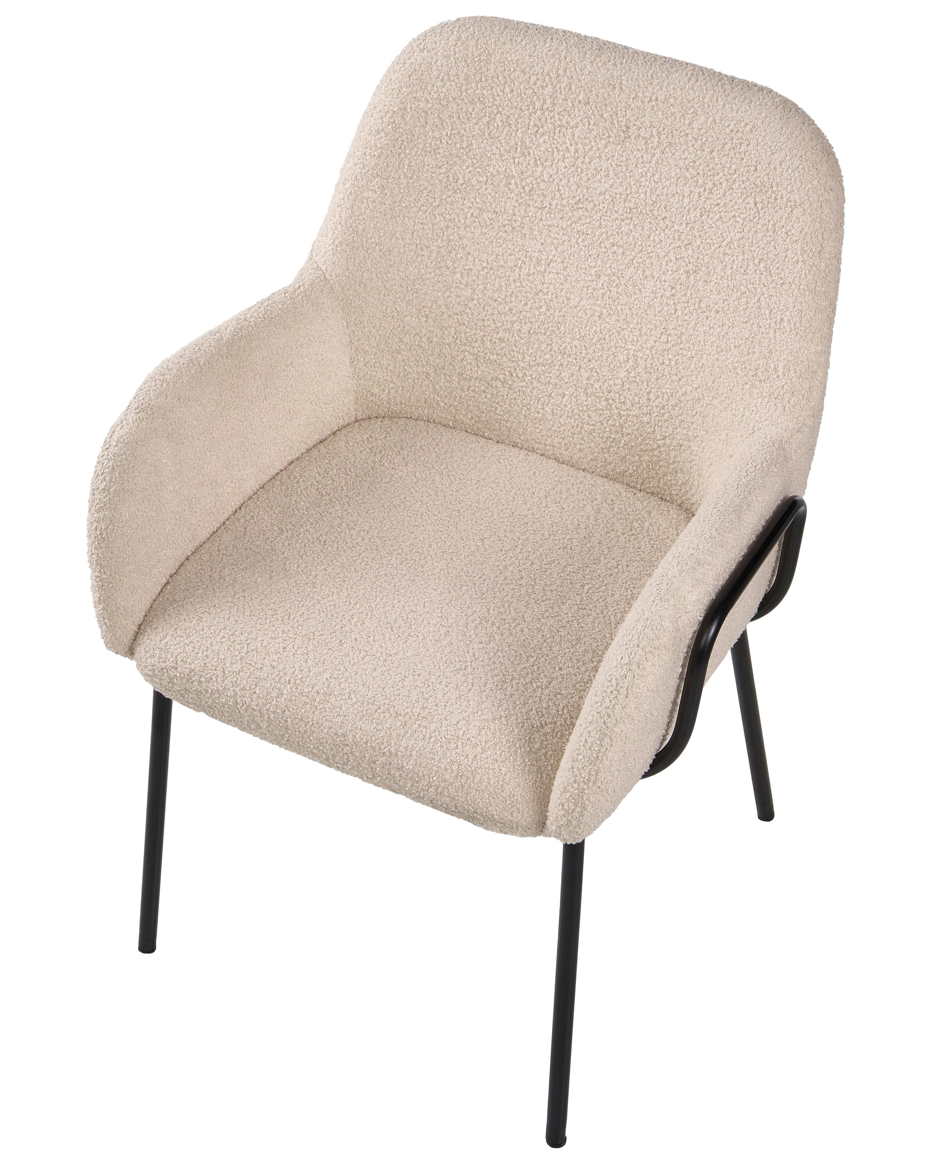 Eetkamerstoel ALGONA Bouclé Lichtbeige
