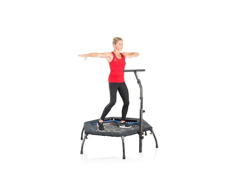 HAMMER Fitnesstrampolin Cross Jump Klappbares Fitnesstrampolin mit verstellbarem Griff