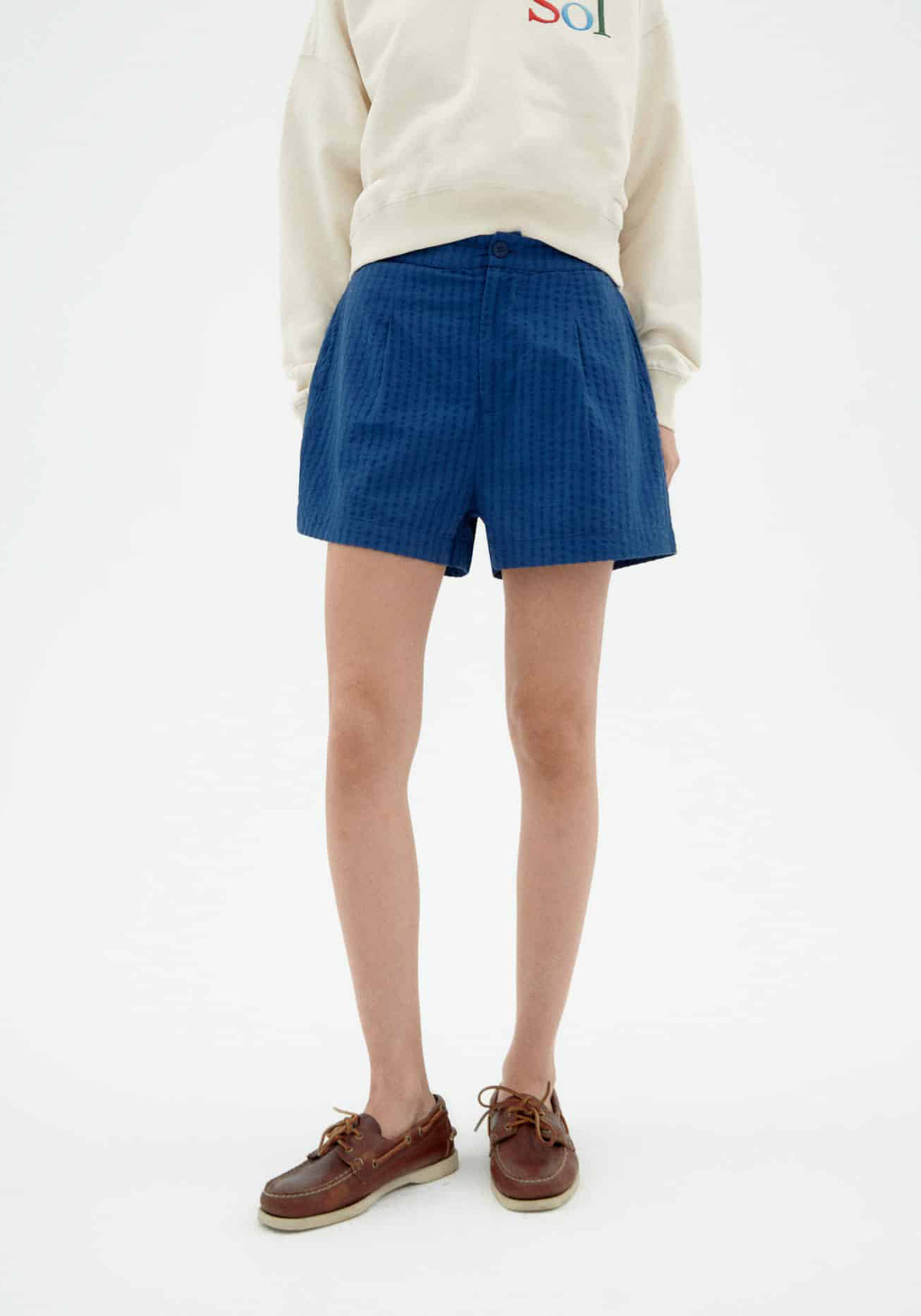 Thinking Mu Shorts Narciso Cobalt Blue