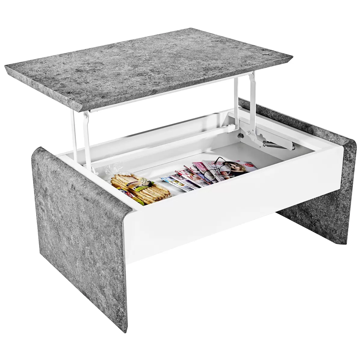 Salontisch Mailand weiss,Betonoptik