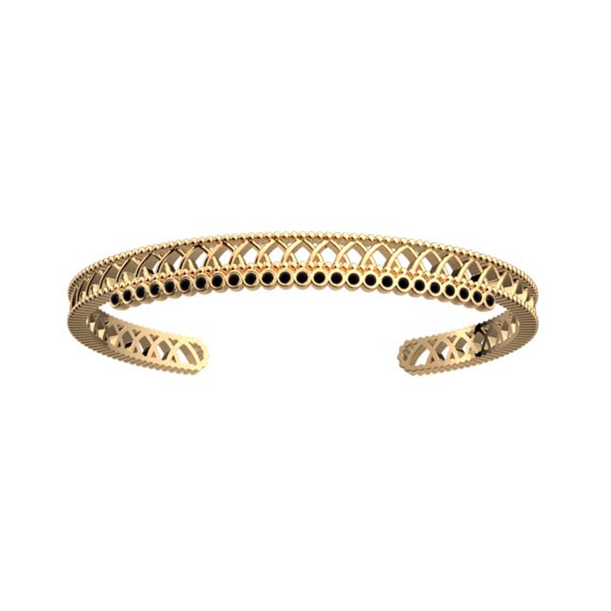 Bracelet Jonc Les Georgette Arabesque dorélaque noire