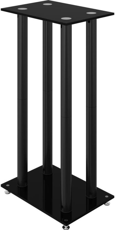 Luidsprekerstandaards - Zwart - Gehard Glas - Aluminium