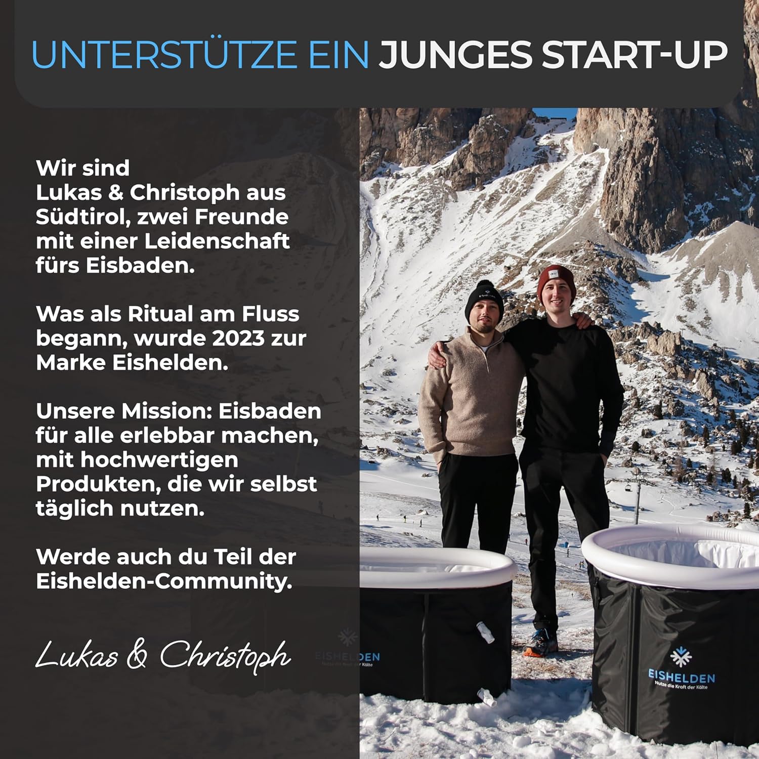 Premium Eisbad (80 cm Ø) XL Komplettset - Kryotherapie für Sportler & Anfänger, erleben Sie die regenerative Kälte zu Hause - Eistonne mit 5 dicken Isolierschichten