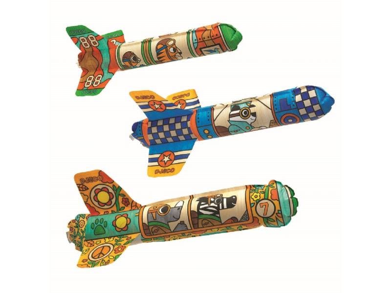 DJECO Bastelset Flieger zum Ausmalen Flugzeuge am Himmel