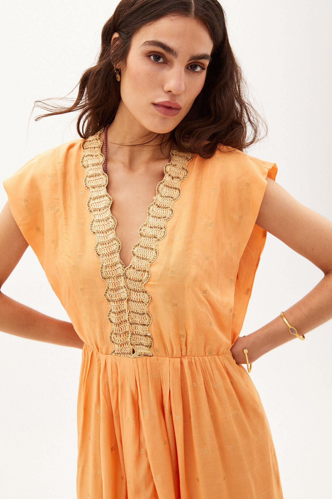 Celsa. Vestido midi fluido - Vermelho