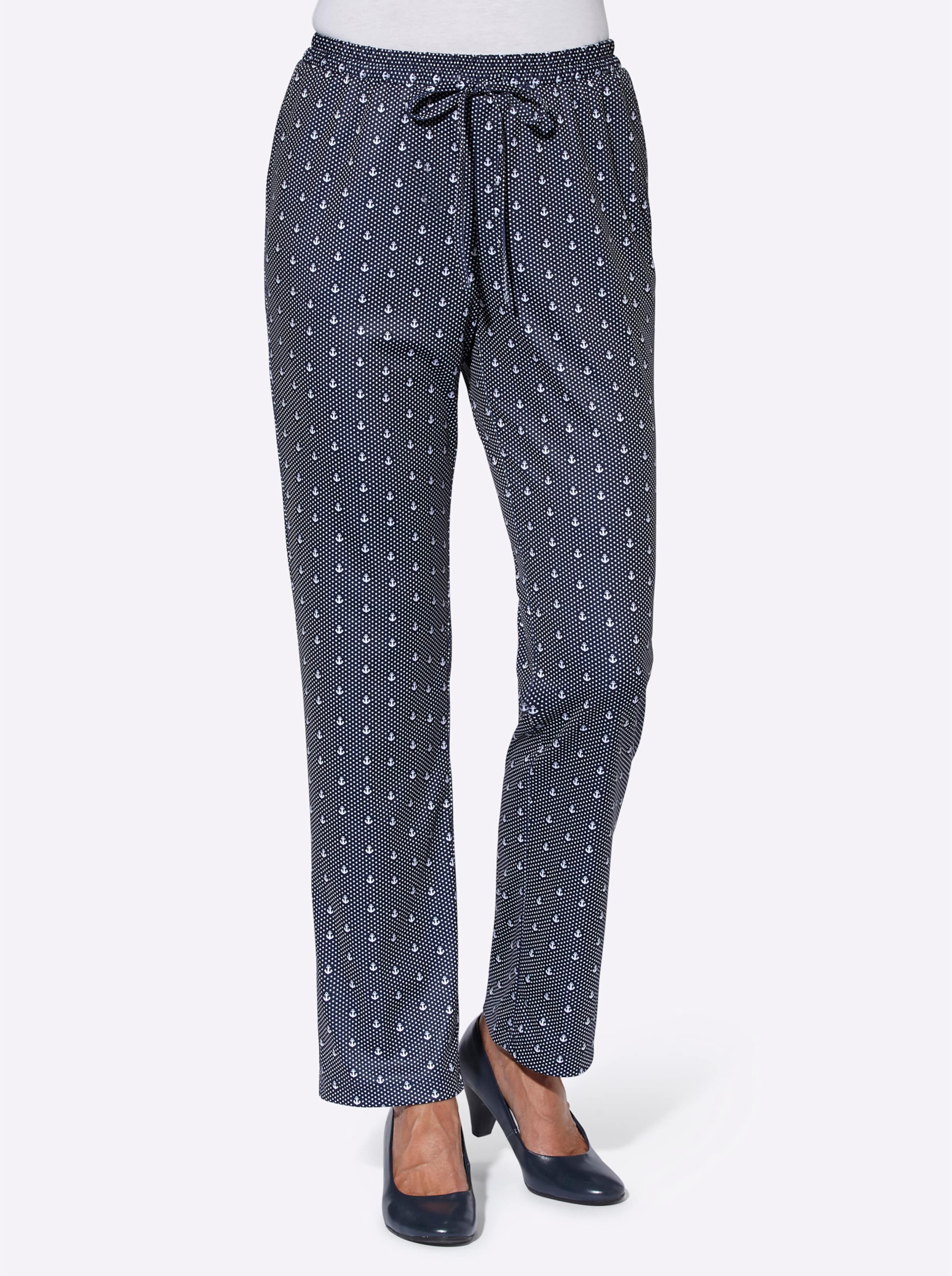 Jerseyhose in marine-gemustert