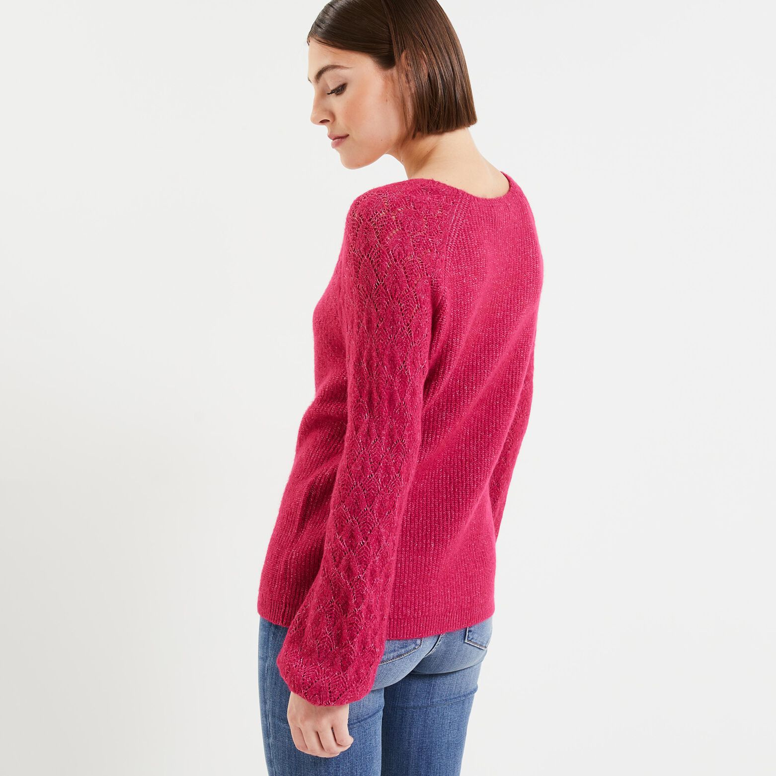 Pull maille ajourée femme