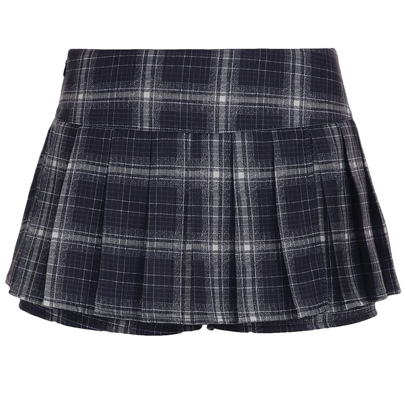 Genrovia - Geruite geplooide skorts met gemiddelde taille
