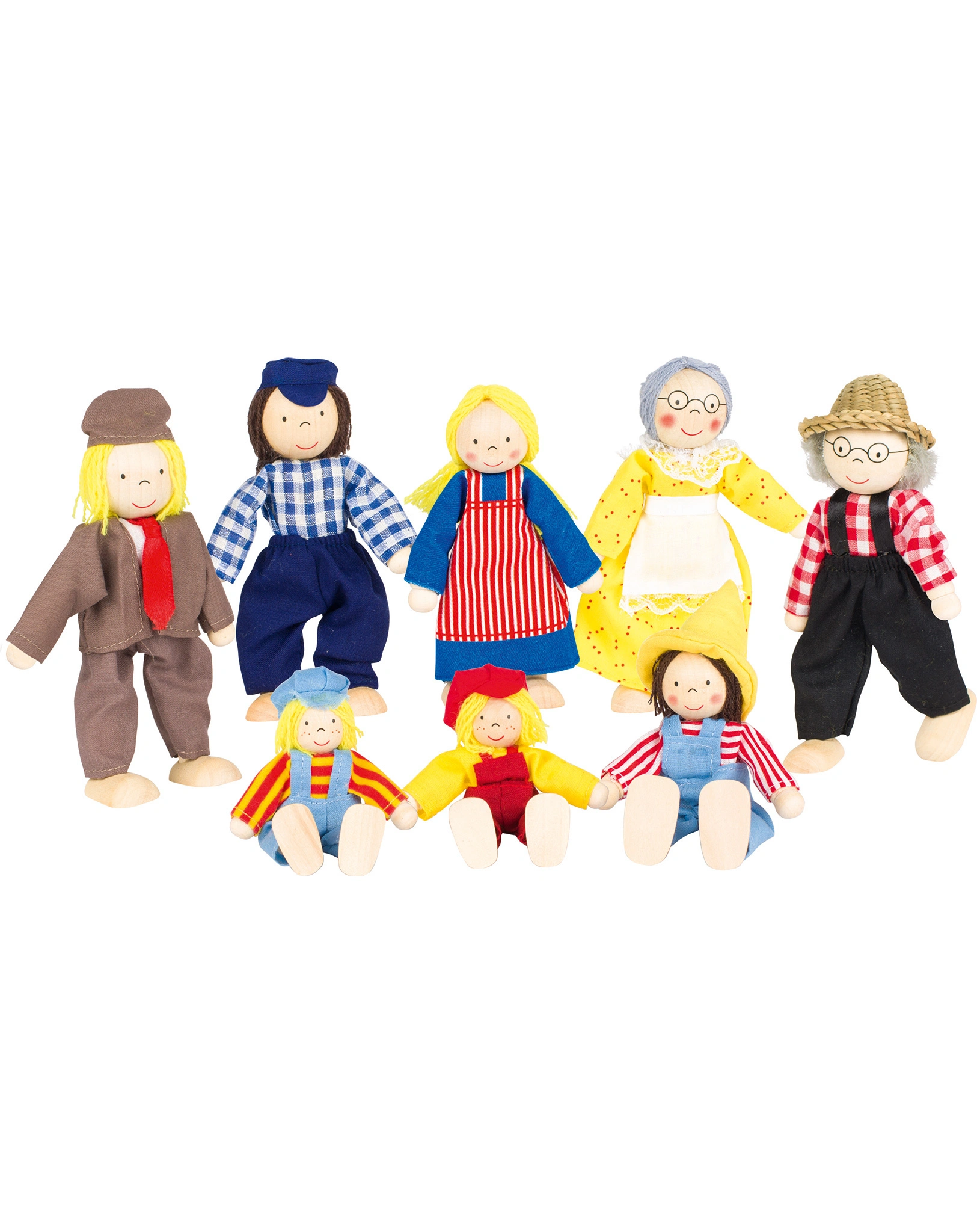 Biegepuppen-Set BAUERNFAMILIE 8-teilig