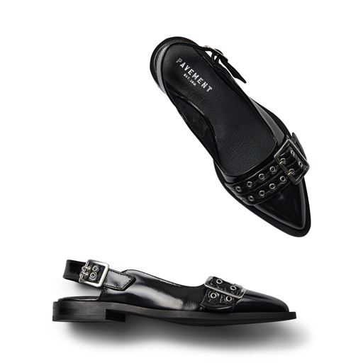 Pavement Saso Slingback Ballerinasko, Black Patent, 39